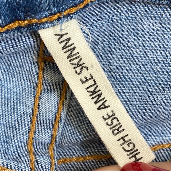 Rag & bone high rise waist ankle skinny crop cropped light blue jeans pants - Picture 10 of 13